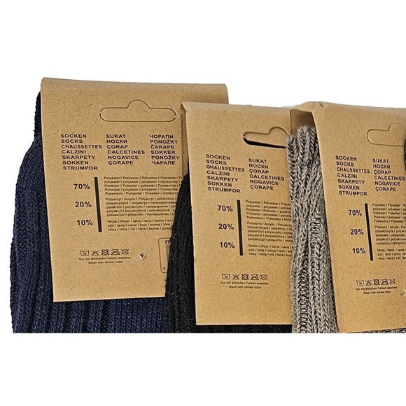 Men Wool Blend Socks Size 10-13 Norweger Warm Winter Boot Thermal Crew Socks NWT - Picture 2 of 2